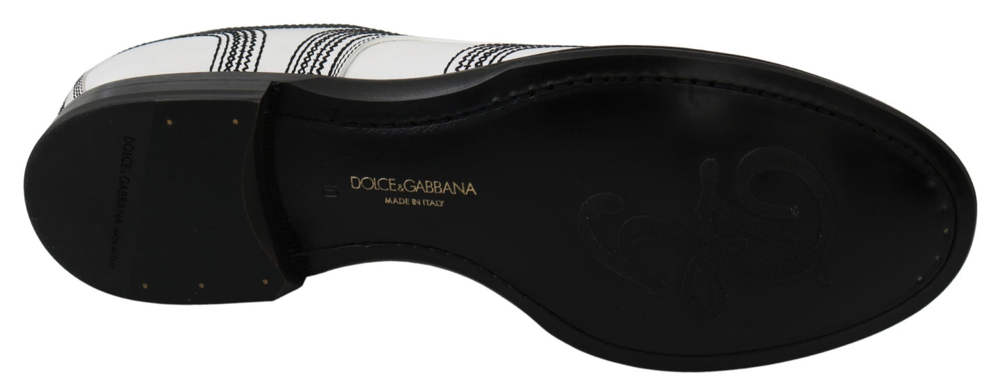 Елегантні білі шкіряні туфлі дербі Dolce &amp; Gabbana