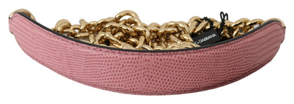 Шкіряний ремінь на плече Dolce &amp; Gabbana Elegant Pink Gold