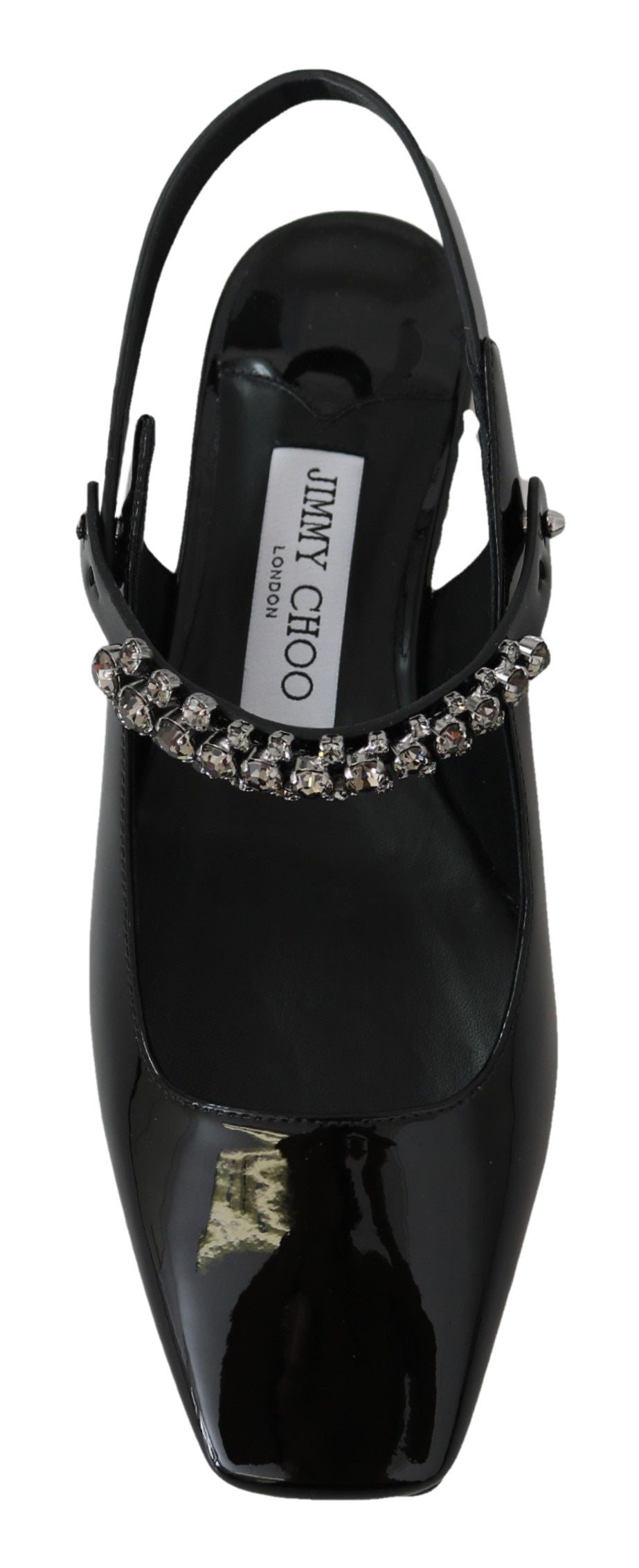 Елегантні чорні лаковані балетки Jimmy Choo з кристалічним акцентом