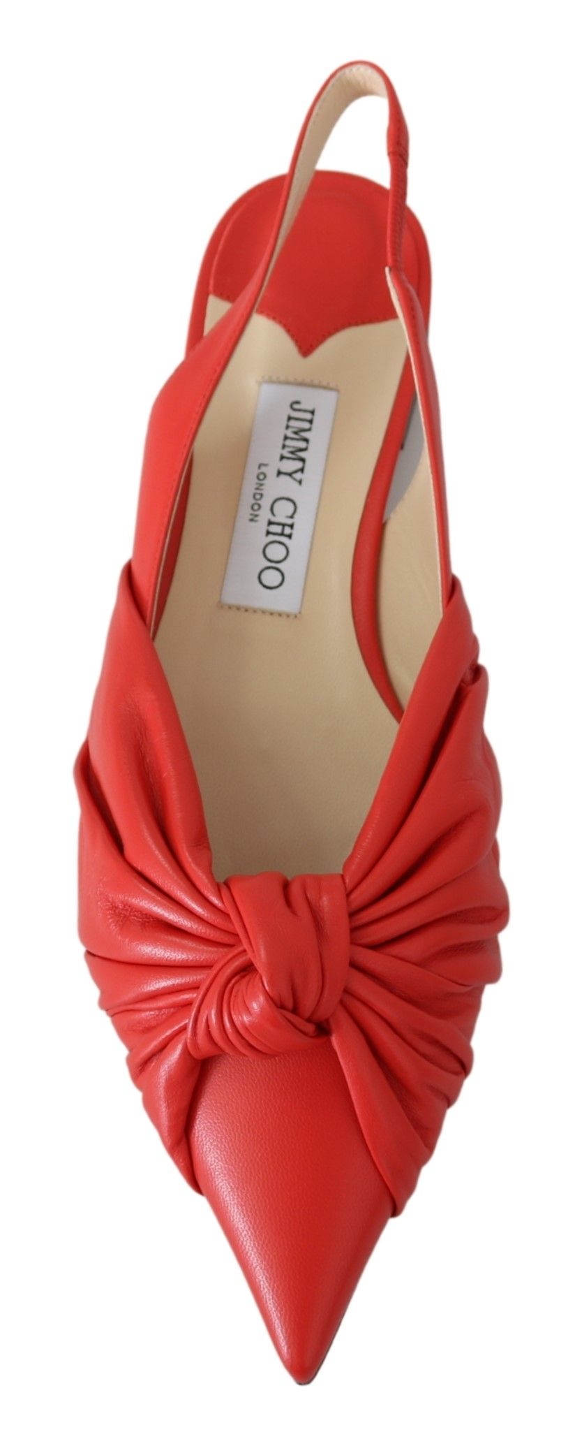 Шикарні червоні шкіряні балетки Jimmy Choo з гострим носком