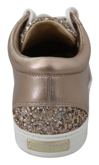 Рожеві блискучі шкіряні кросівки Jimmy Choo Ballet
