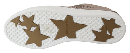 Рожеві блискучі шкіряні кросівки Jimmy Choo Ballet