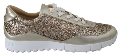 Шкіряні кросівки Jimmy Choo зі старовинним золотим блиском