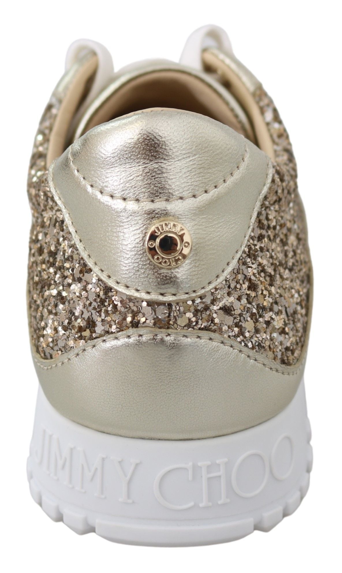 Шкіряні кросівки Jimmy Choo зі старовинним золотим блиском