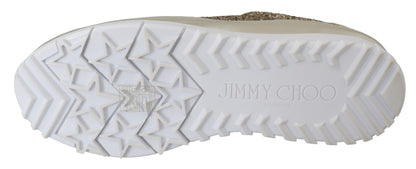 Шкіряні кросівки Jimmy Choo зі старовинним золотим блиском