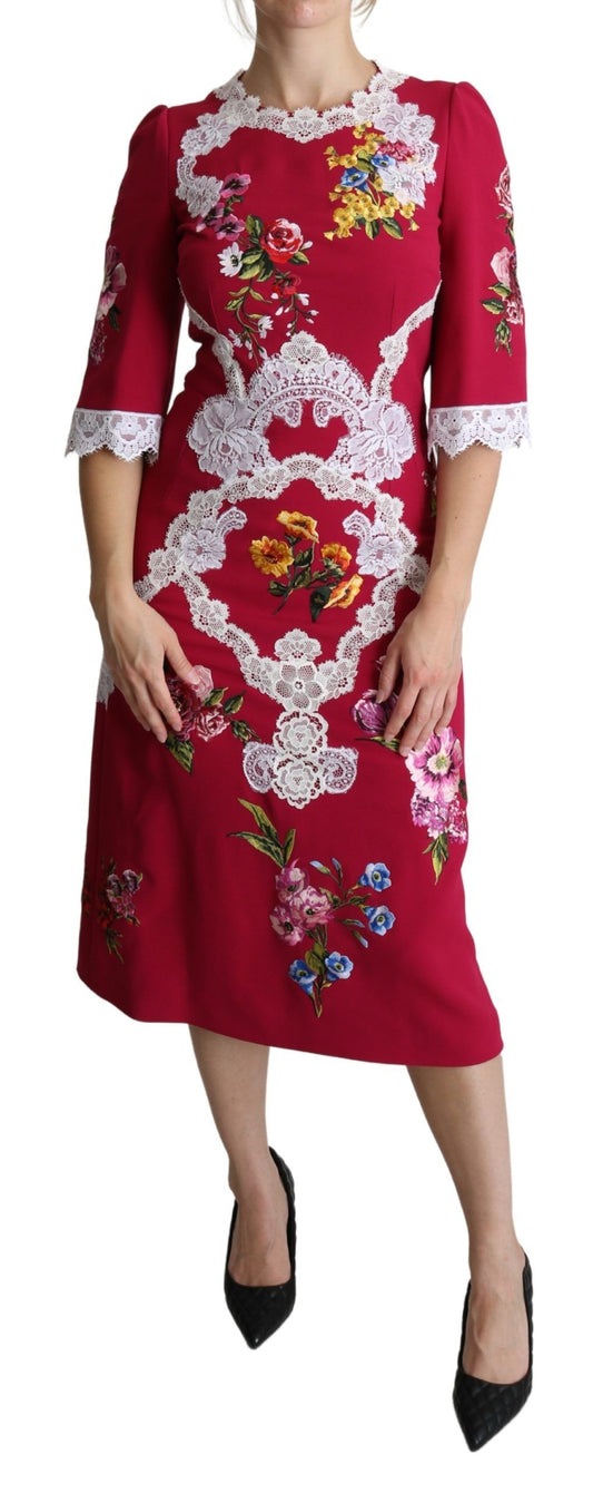 Сукня-футляр міді з квітковою вишивкою Dolce &amp; Gabbana