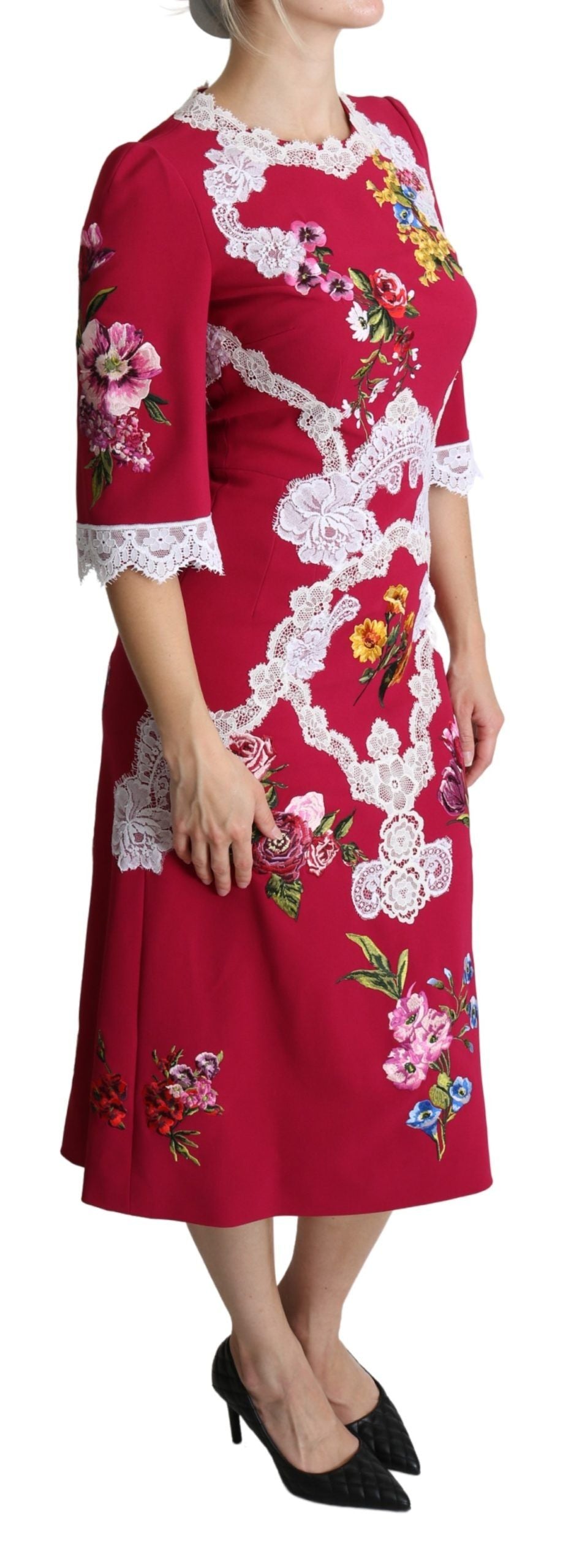 Сукня-футляр міді з квітковою вишивкою Dolce &amp; Gabbana