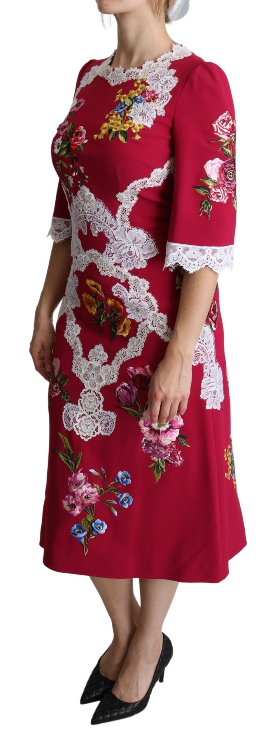Сукня-футляр міді з квітковою вишивкою Dolce &amp; Gabbana