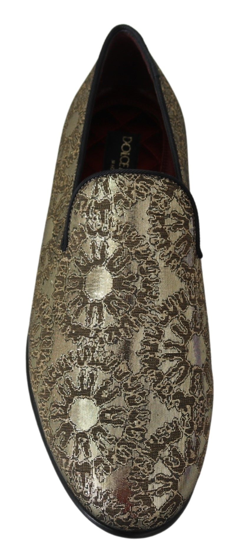 Лофери Dolce &amp; Gabbana із золотим бордоським взуттям