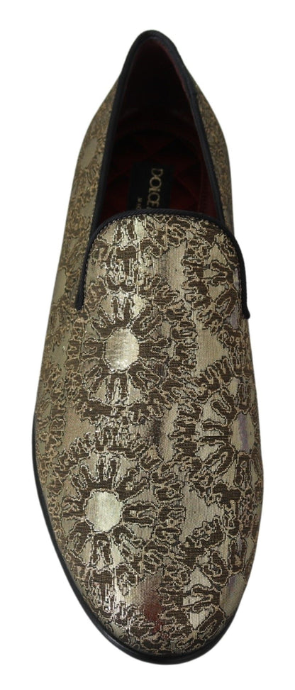 Лофери Dolce &amp; Gabbana із золотим бордоським взуттям