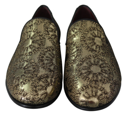 Лофери Dolce &amp; Gabbana із золотим бордоським взуттям