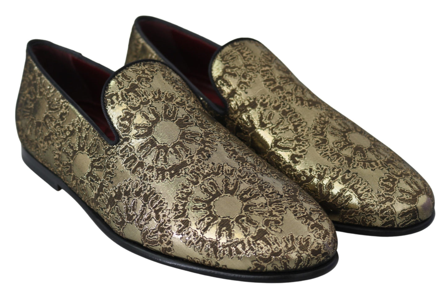 Лофери Dolce &amp; Gabbana із золотим бордоським взуттям