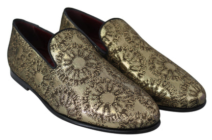 Лофери Dolce &amp; Gabbana із золотим бордоським взуттям