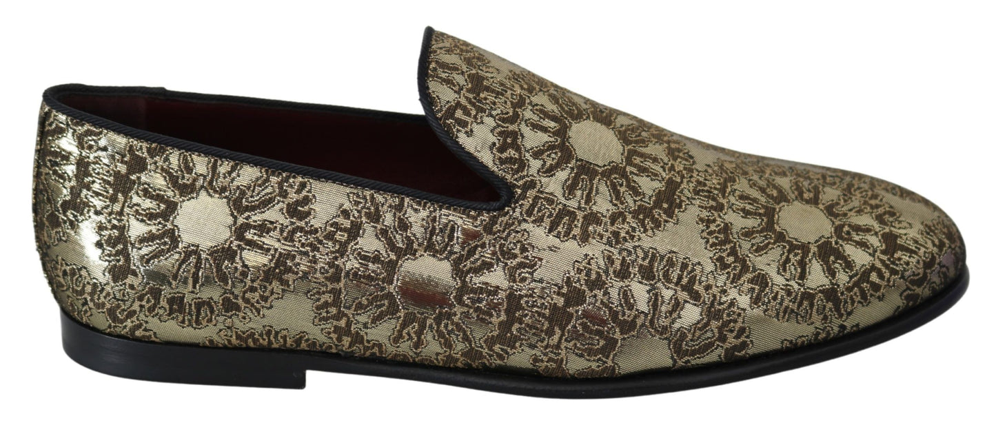 Лофери Dolce &amp; Gabbana із золотим бордоським взуттям