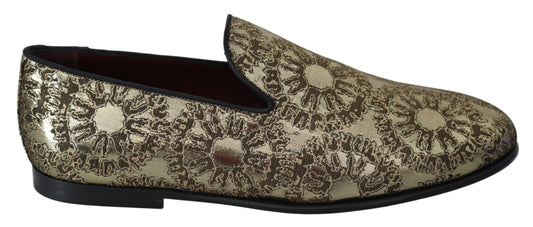 Лофери Dolce &amp; Gabbana із золотим бордоським взуттям