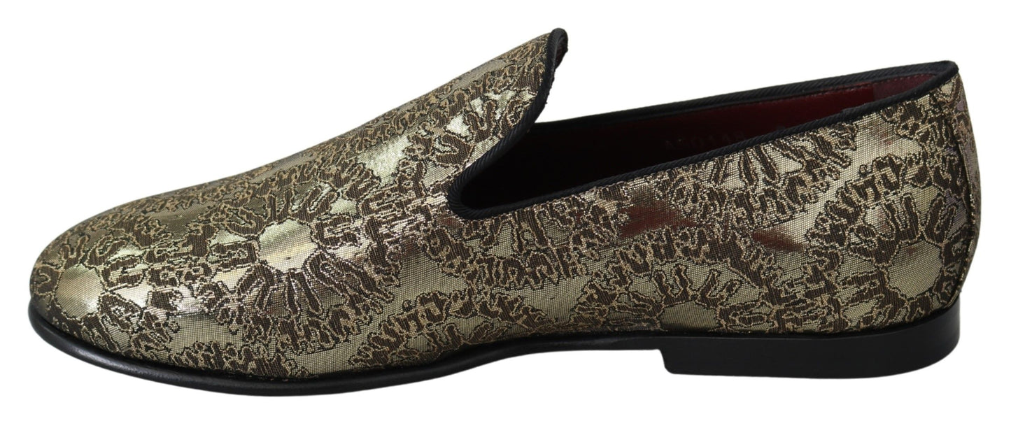Лофери Dolce &amp; Gabbana із золотим бордоським взуттям