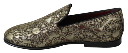 Лофери Dolce &amp; Gabbana із золотим бордоським взуттям