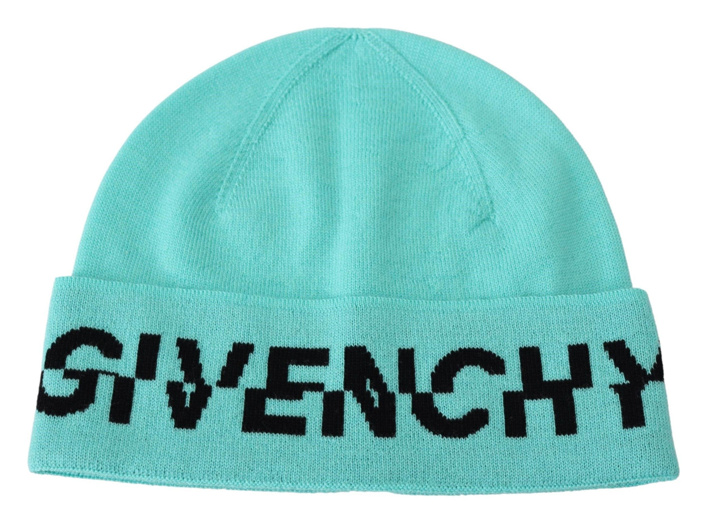 Зелена вовняна шапка Givenchy Aquamarine з фірмовим логотипом