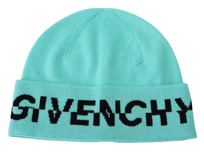 Зелена вовняна шапка Givenchy Aquamarine з фірмовим логотипом