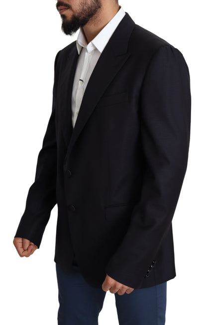 Чоловічий блейзер Dolce &amp; Gabbana Elegant Black Virgin Wool