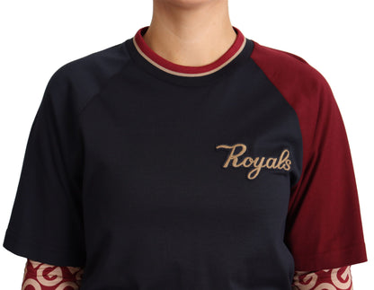 Багатоколірний бавовняний светр із круглим вирізом Dolce &amp; Gabbana Royals