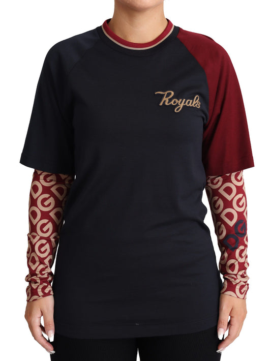 Багатоколірний бавовняний светр із круглим вирізом Dolce &amp; Gabbana Royals