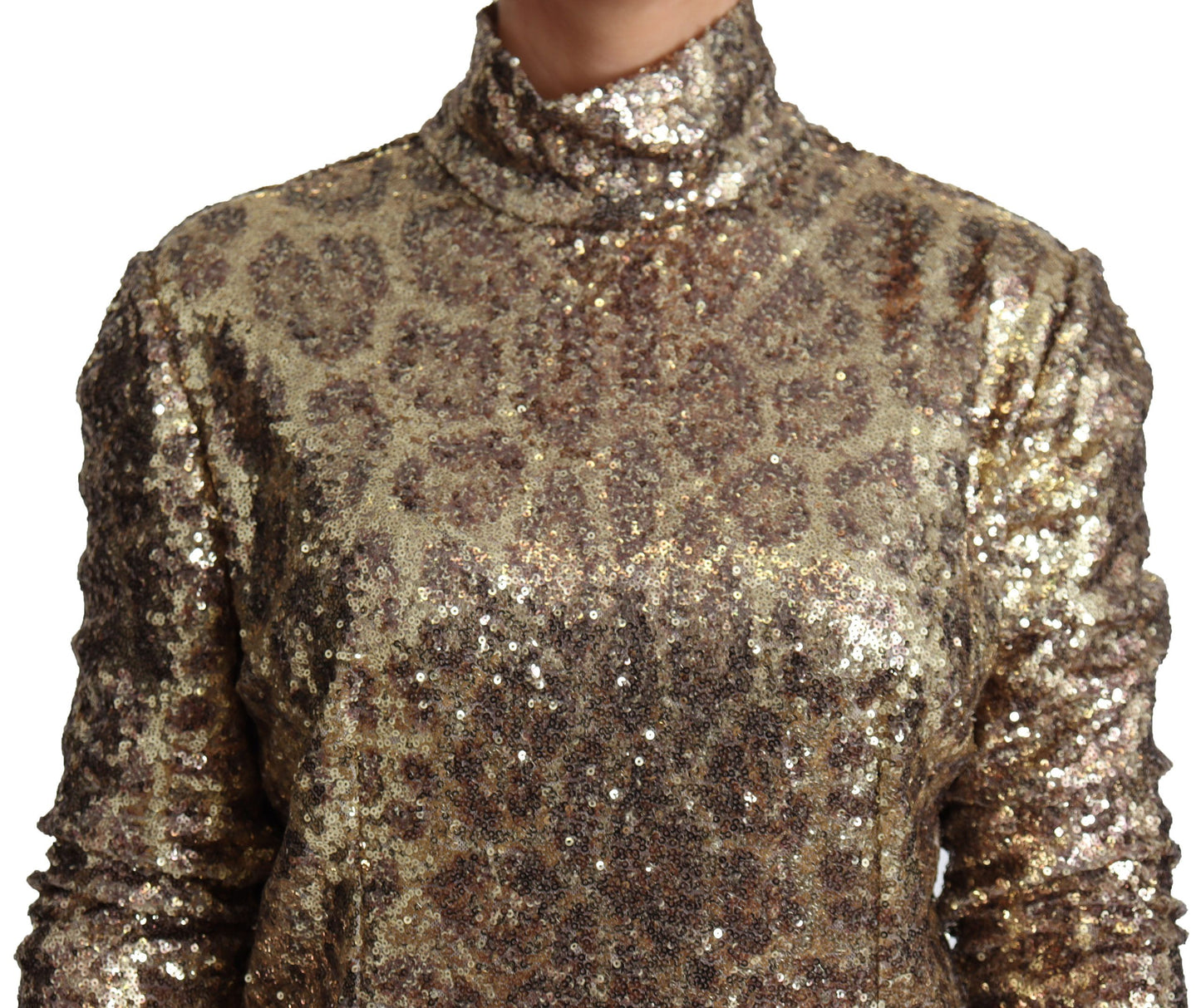 Коричневий светр із блискітками та блискавкою Dolce &amp; Gabbana