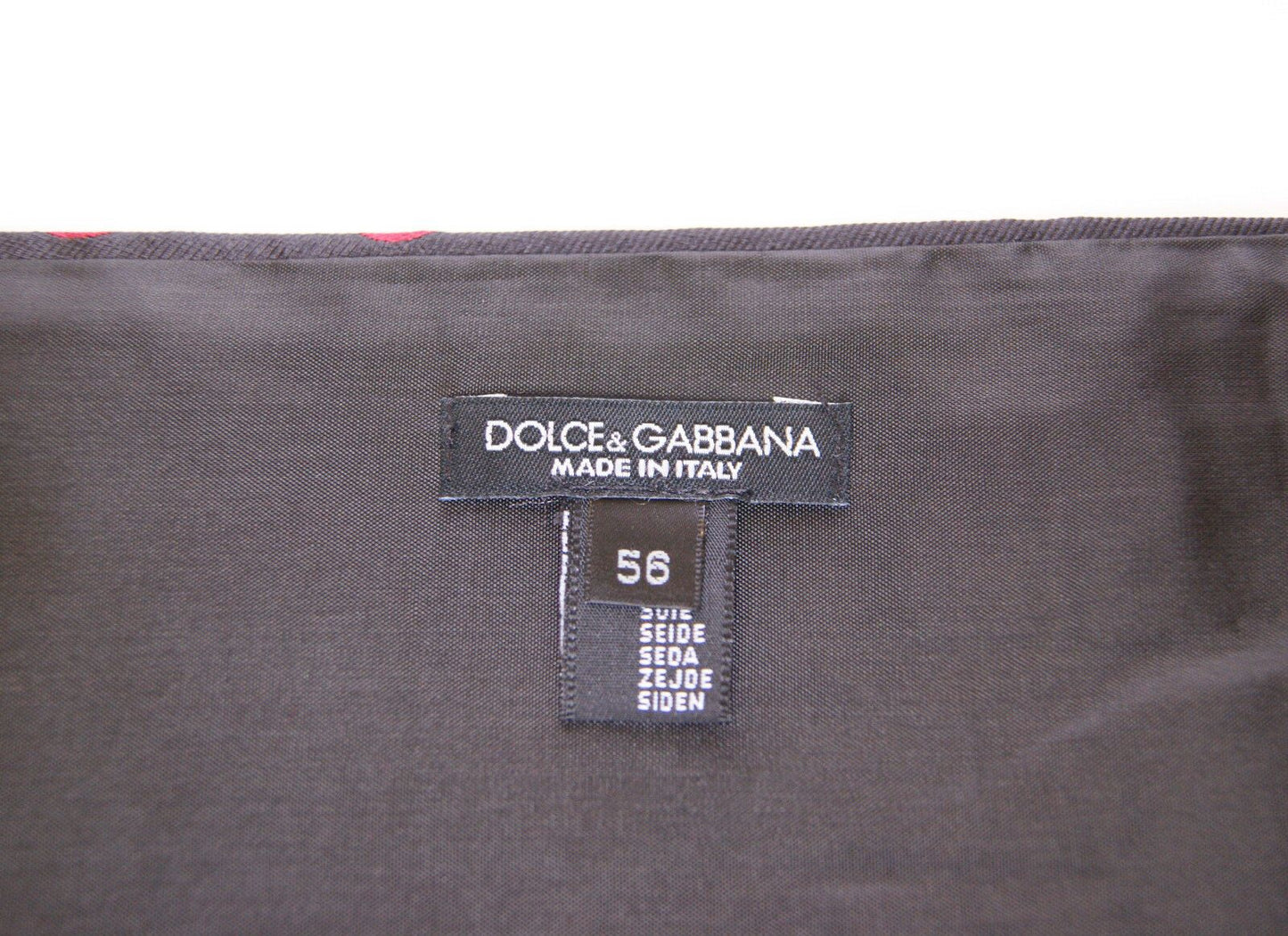 Вишуканий чорний шовковий пояс Dolce &amp; Gabbana в червоний горошок
