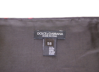 Вишуканий чорний шовковий пояс Dolce &amp; Gabbana в червоний горошок