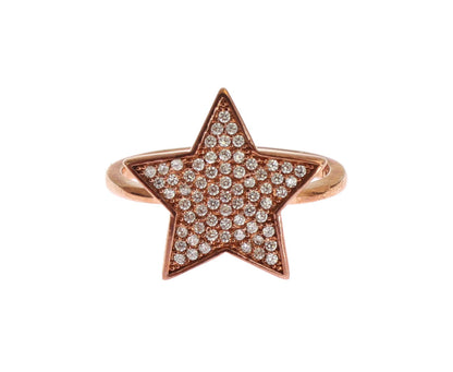 Каблучка Nialaya Dazzling Pink Gold Plated Sterling Silver CZ