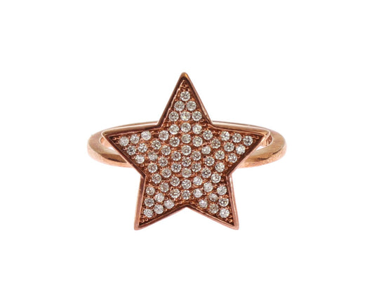Каблучка Nialaya Dazzling Pink Gold Plated Sterling Silver CZ