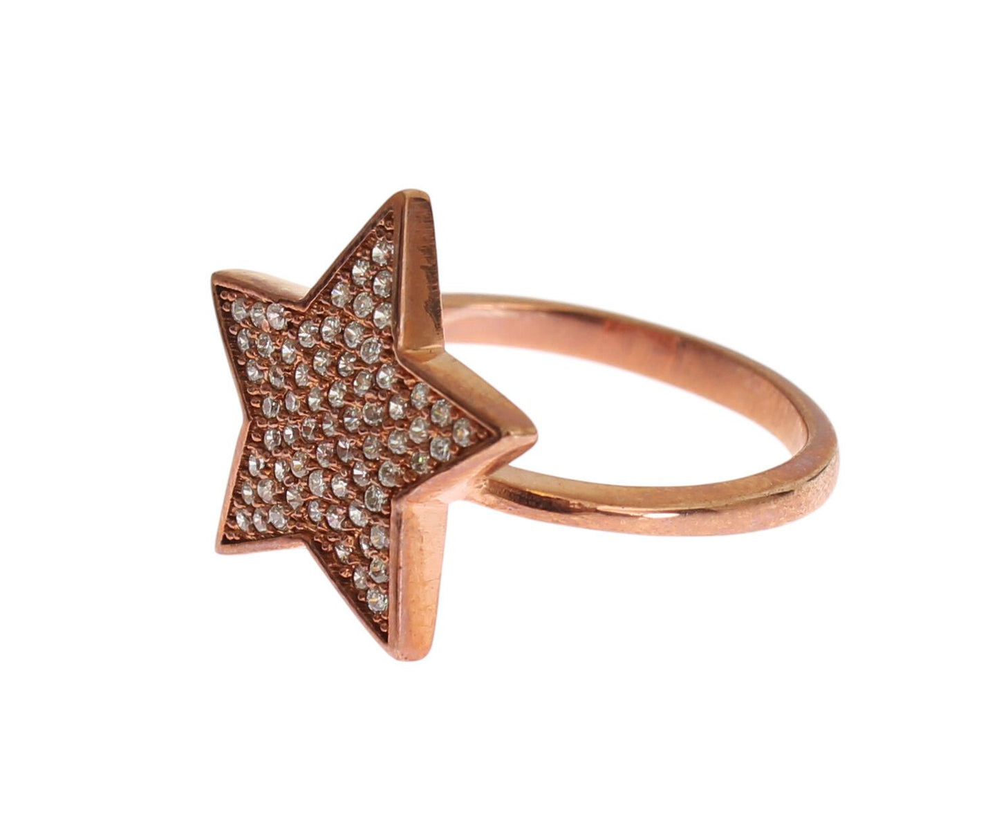 Каблучка Nialaya Dazzling Pink Gold Plated Sterling Silver CZ