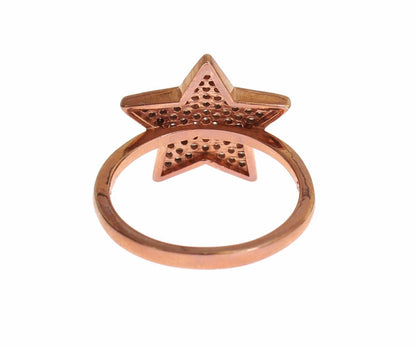 Каблучка Nialaya Dazzling Pink Gold Plated Sterling Silver CZ
