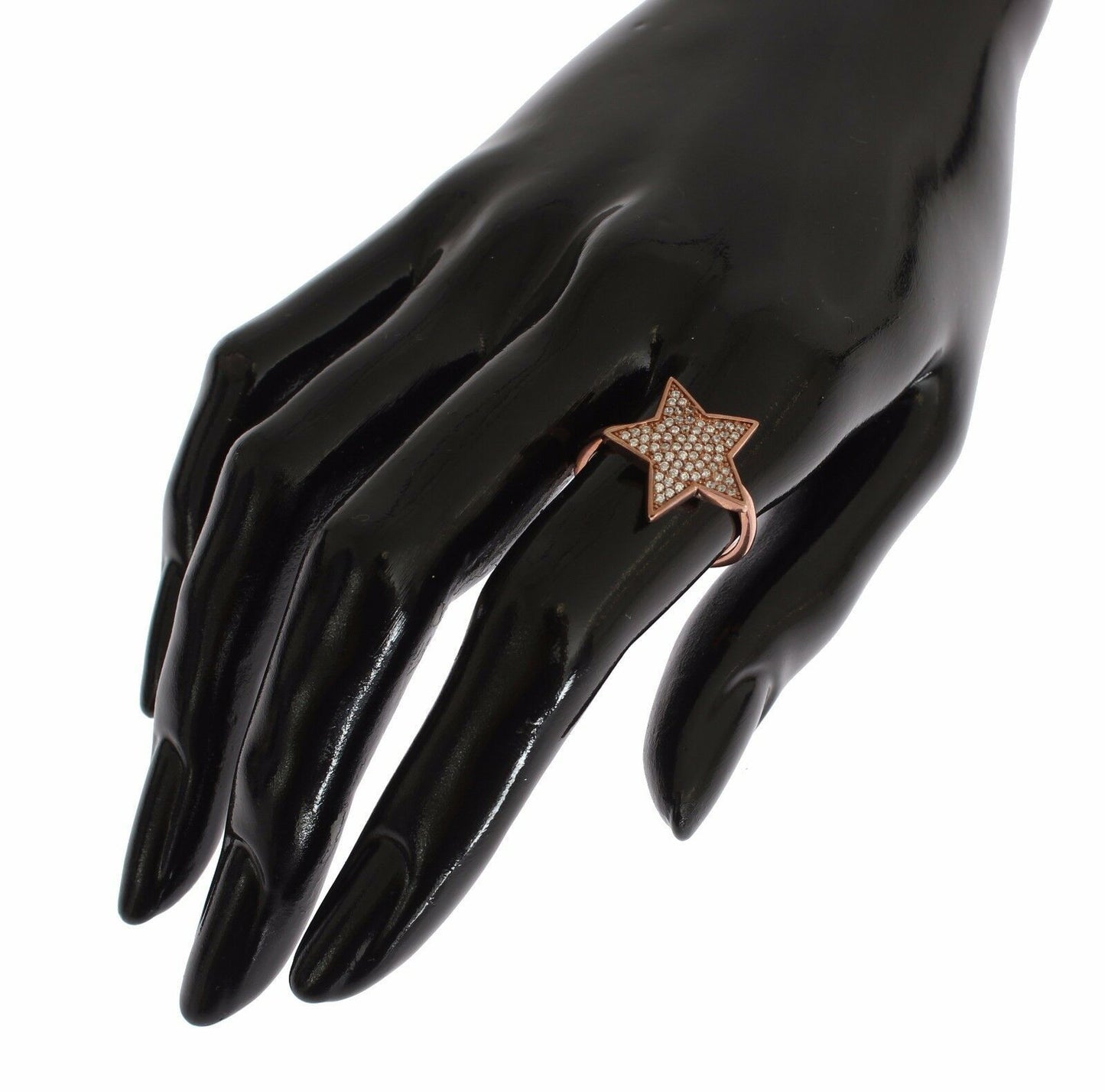 Каблучка Nialaya Dazzling Pink Gold Plated Sterling Silver CZ