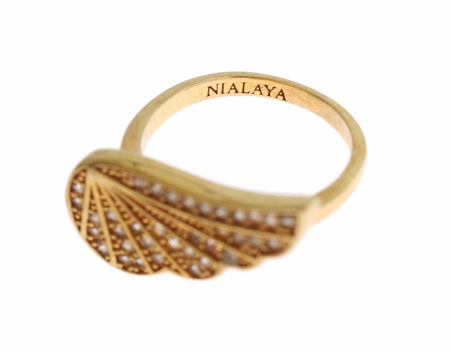 Гламурна позолочена кришталева каблучка Nialaya