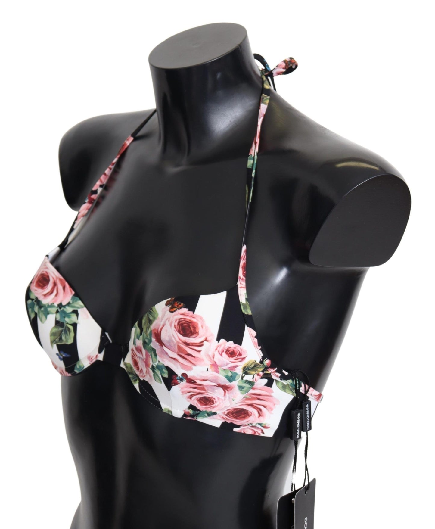Топ бікіні Dolce &amp; Gabbana Chic з принтом троянд для елегантних пляжних днів