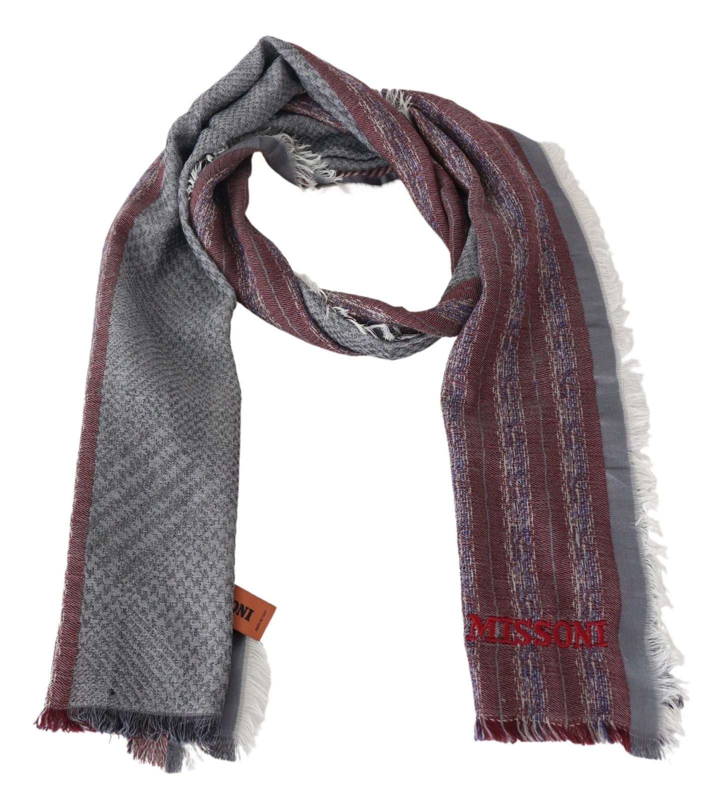 Елегантний вовняний шарф у смужку з логотипом Missoni