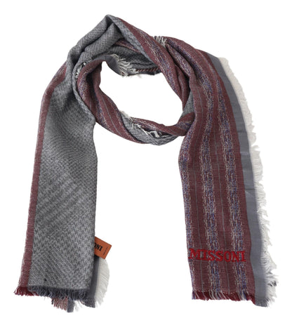 Елегантний вовняний шарф у смужку з логотипом Missoni