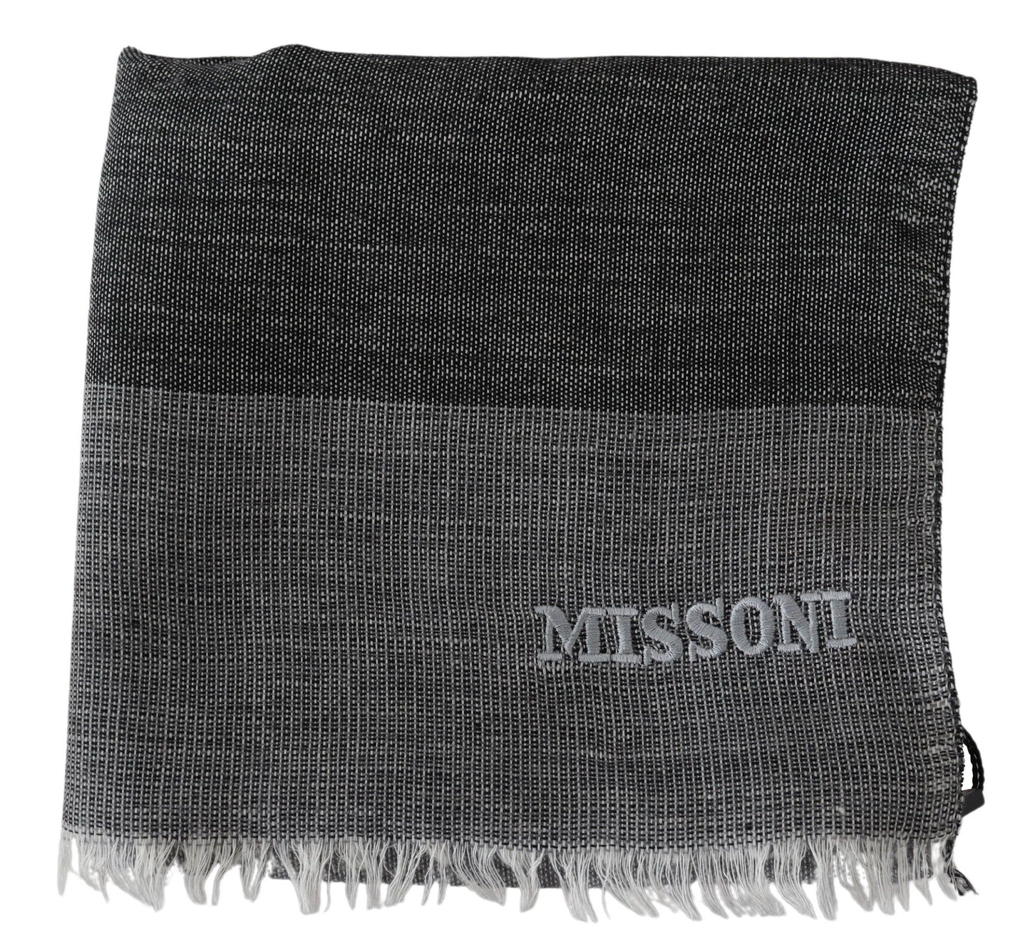 Елегантний вовняний шарф Missoni в смужку з вишивкою логотипу