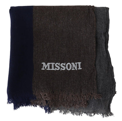 Елегантний різнокольоровий вовняний шарф Missoni з фірмовою вишивкою