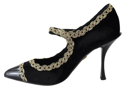 Елегантні оксамитові туфлі з лакованою вишивкою Dolce &amp; Gabbana