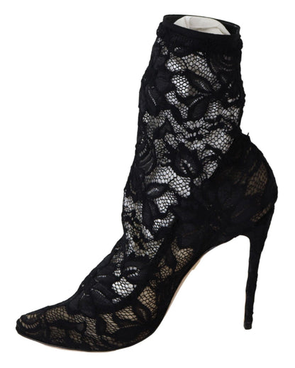 Чорні мереживні туфлі Dolce &amp; Gabbana Taormina Elegance Unleashed