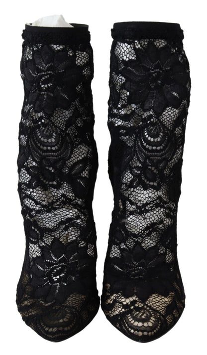 Чорні мереживні туфлі Dolce &amp; Gabbana Taormina Elegance Unleashed