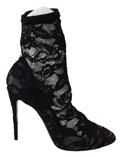 Чорні мереживні туфлі Dolce &amp; Gabbana Taormina Elegance Unleashed