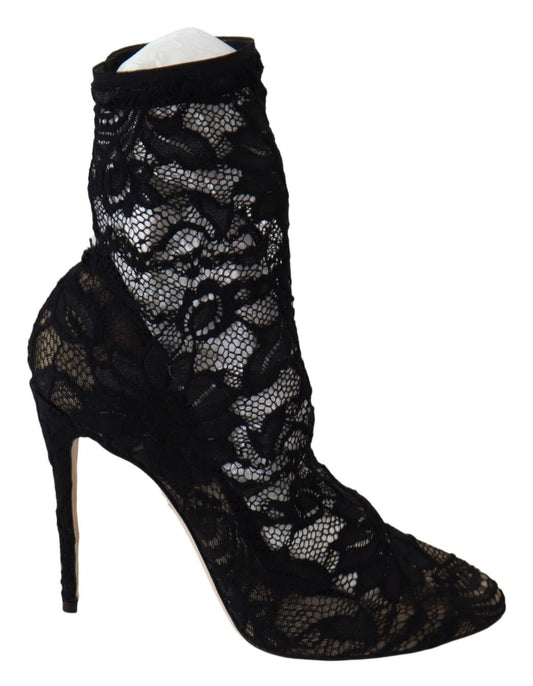 Чорні мереживні туфлі Dolce &amp; Gabbana Taormina Elegance Unleashed