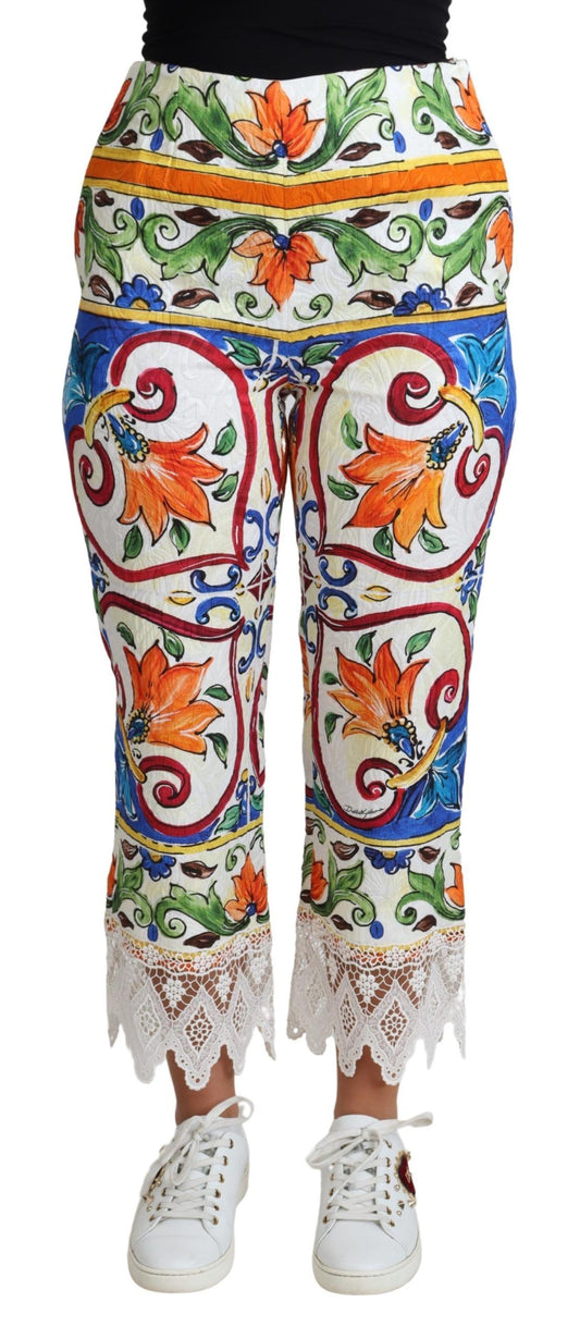 Укорочені штани Dolce &amp; Gabbana Majolica з високою талією