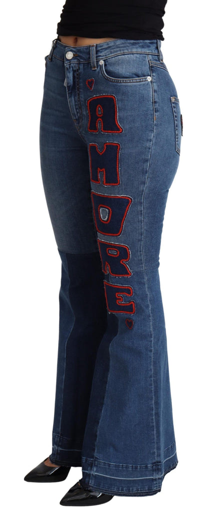 Джинси Dolce &amp; Gabbana Elegant Boot Cut Denim з нашивкою Amore
