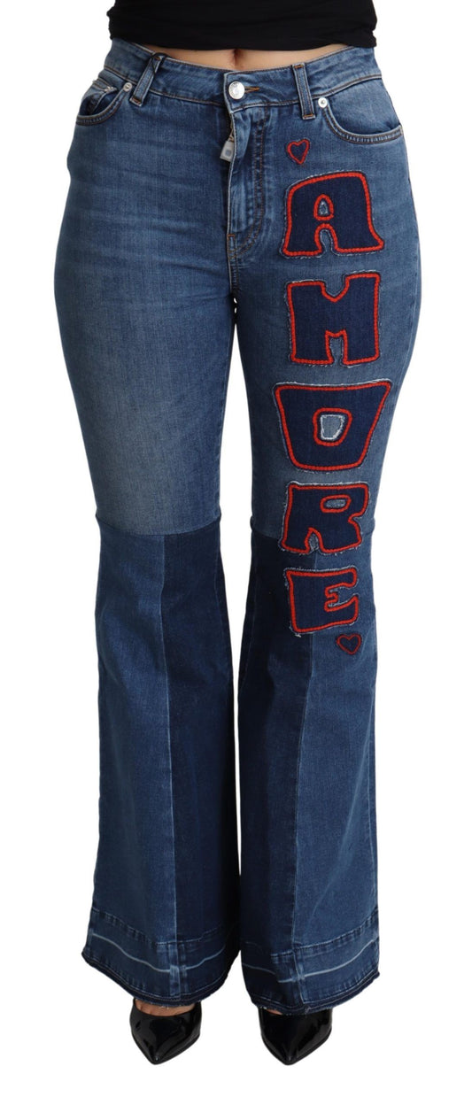Джинси Dolce &amp; Gabbana Elegant Boot Cut Denim з нашивкою Amore
