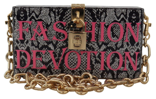 Сірий смоляний клатч Dolce &amp; Gabbana із золотими деталями