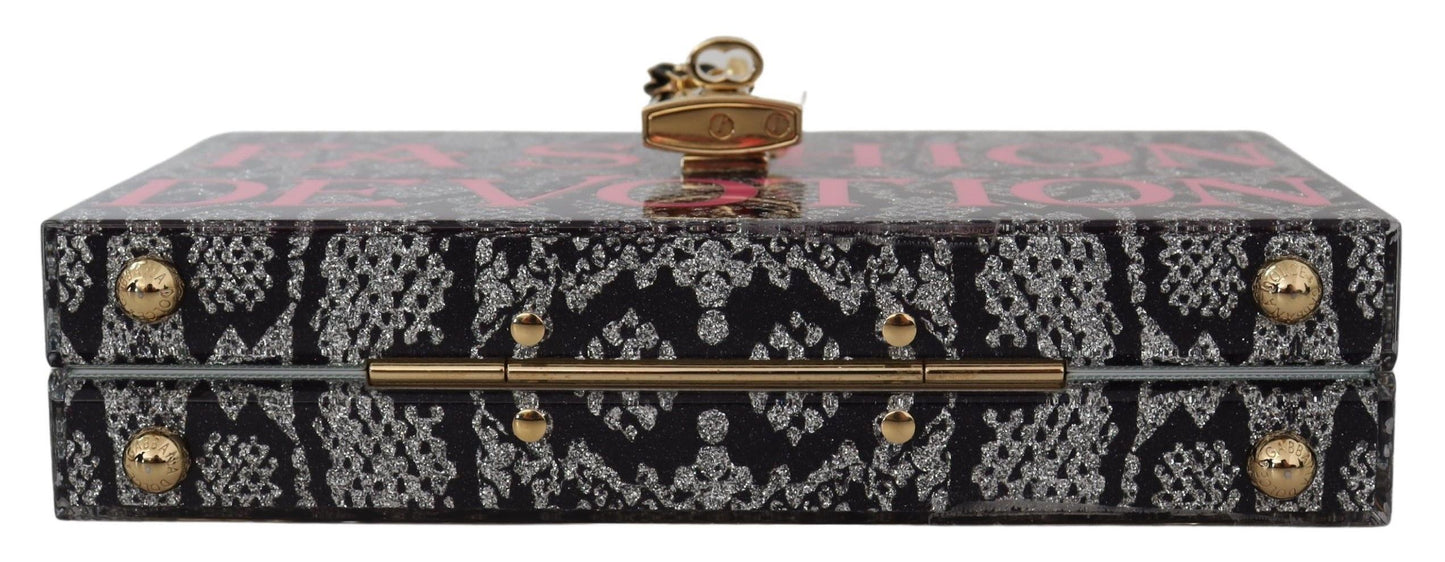 Сірий смоляний клатч Dolce &amp; Gabbana із золотими деталями